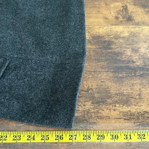 Izzi Collections 100 Wool Pea Coat Large Charcoal Gray Dark Academia Goth Preppy - Picture 4 of 8